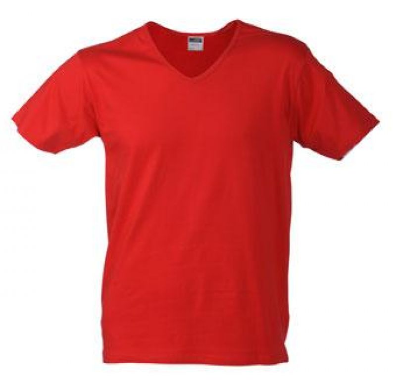 Herren V-Ausschnitt T-Shirt / James & Nicholson