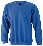 Herren Sweat-Shirt mit Brusttasche / James & Nicholson