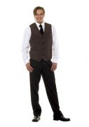 Herrenweste Basic braun/weiss / Karlowsky