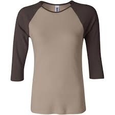 Damen Baseballshirt Shirt 3/4-Arm / Bella 2000 XXL Tan/Chocolate