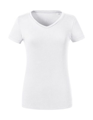 Ladies Pure Organic V-Neck Tee bis Gr.2XL / Russell R-103F-0