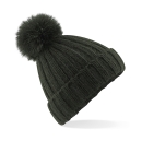 Verbier Fur Pop Pom Chunky Beanie / Beechfield B413