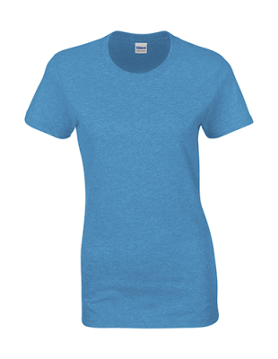 Heavy Cotton Womens T-Shirt / Gildan 5000L 2XL-Heather Sapphire