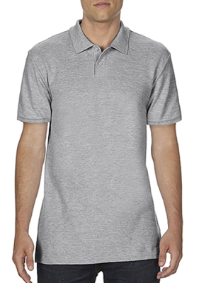 Herren Softstyle Double Pique Polo / Gildan 64800 S-Sport Grey
