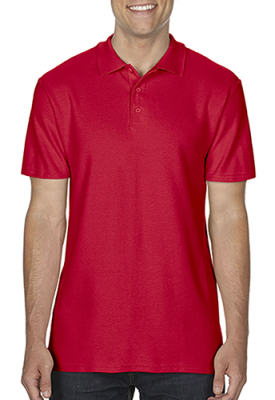 Herren Softstyle Double Pique Polo / Gildan 64800 S-Red