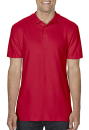 Herren Softstyle Double Pique Polo / Gildan 64800 L-Red