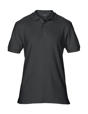 Herren Premium Cotton Double Piqué Polo / Gildan 85800 L-Black