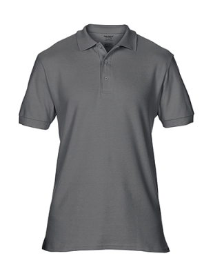 Herren Premium Cotton Double Piqué Polo / Gildan 85800 L-Charcoal