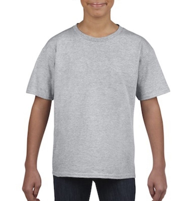 Kinder Ring Spun T-Shirt bis Gr.XL/164 / Gildan 64000B M/128/7-8 Sport Grey