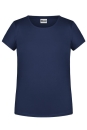Mädchen Basic-T Shirt bis Gr.2XL / James & Nicholson 8007G S (110/116) Navy