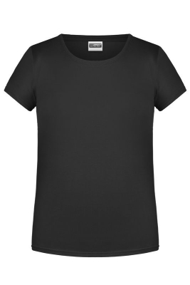 Mädchen Basic-T Shirt bis Gr.2XL / James & Nicholson 8007G XL (146/152) Black