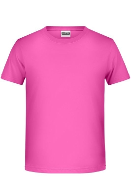 Jungen Basic-T Shirt bis Gr.2XL / James & Nicholson 8008B M (122/128) Pink