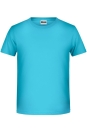 Jungen Basic-T Shirt bis Gr.2XL / James & Nicholson 8008B M (122/128) Turquoise