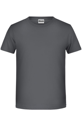 Jungen Basic-T Shirt bis Gr.2XL / James & Nicholson 8008B L (134/140) Graphite