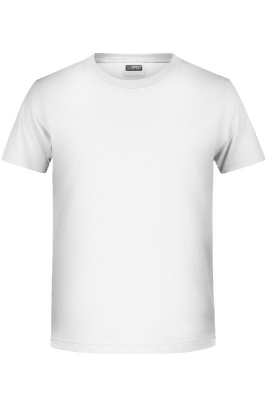 Jungen Basic-T Shirt bis Gr.2XL / James & Nicholson 8008B 2XL (158/164) White
