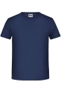 Jungen Basic-T Shirt bis Gr.2XL / James & Nicholson 8008B 2XL (158/164) Navy
