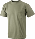 Herren T-Shirt Brusttasche Baumwolle bis Gr.3XL / James & Nicholson JN920