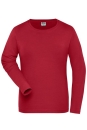 Ladies BIO Stretch-Longsleeve Work - SOLID / James & Nicholson JN1803 M-Red