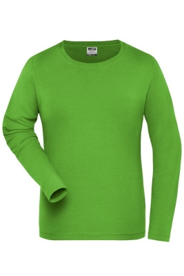 Ladies BIO Stretch-Longsleeve Work - SOLID / James & Nicholson JN1803 2XL-Lime Green