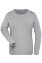 Ladies BIO Stretch-Longsleeve Work - SOLID / James & Nicholson JN1803 4XL-Grey Heather
