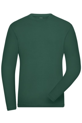 Mens BIO Stretch-Longsleeve Work, UV-Schutz / James & Nicholson JN1804 L-Dark-Green