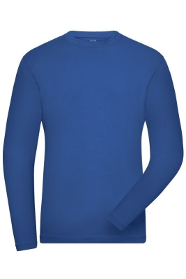 Mens BIO Stretch-Longsleeve Work, UV-Schutz / James & Nicholson JN1804 L-Royal