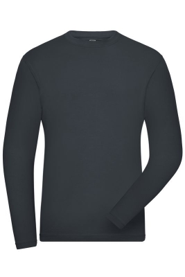 Mens BIO Stretch-Longsleeve Work, UV-Schutz / James & Nicholson JN1804 3XL-Carbon