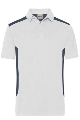 Mens Workwear Polo - STRONG / James & Nicholson JN1826 S-White/Carbon