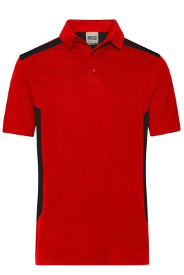 Mens Workwear Polo - STRONG / James & Nicholson JN1826 M-Red/Black