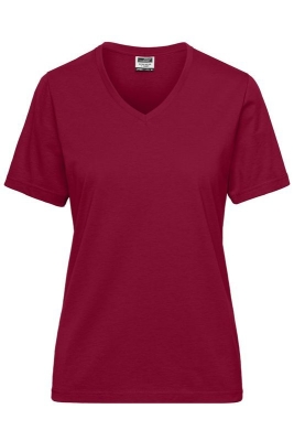 Ladies BIO Workwear T-Shirt / James & Nicholson JN1807 4XL-Wine