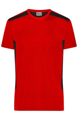 Herren Workwear T-Shirt - STRONG / James & Nicholson JN1824 XL-Red/Black