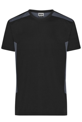 Herren Workwear T-Shirt - STRONG / James & Nicholson JN1824 3XL-Black/Carbon