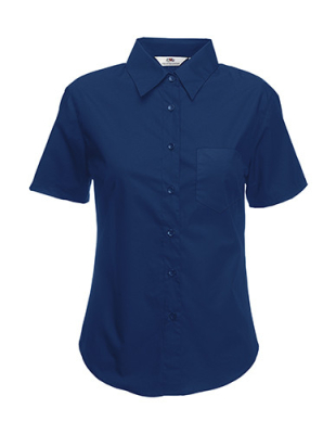 Damen Popeline Bluse KA / fruit of the Loom 65-014-0 / XS Navy
