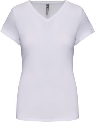 Damen Kurzarm-T-Shirt V-Ausschnitt bis Gr.2XL / Kariban K3015