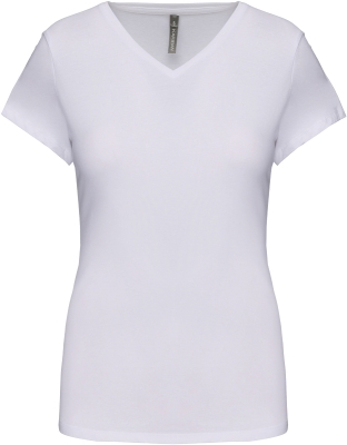Damen Kurzarm-T-Shirt V-Ausschnitt / Kariban K3015