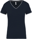 Damen Piqué V-Ausschnitt T-Shirt / Kariban K394