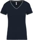 Damen Piqué V-Ausschnitt T-Shirt bis Gr.2XL / Kariban K394