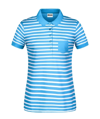 Ladies Polo Striped Baumwolle / James & Nicholson JN-8029