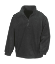 Damen, Herren 1/4 Zip Fleece Pullover - Result R33 M Black