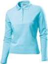 Damen Poloshirt LA / Gr.S, Navy / Hanes G139 L Aqua Blue