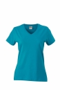 Damen Shirt Baumwolle V-Ausschnitt bis Gr.2XL / James &amp; Nicholson JN972