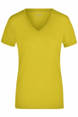 Damen T-Shirt V-Ausschnitt Stretch bis Gr.2XL / James Nicholson JN928