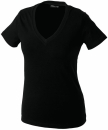 Damen V-Tshirt bis Gr.2XL / James &amp; Nicholson  S Black