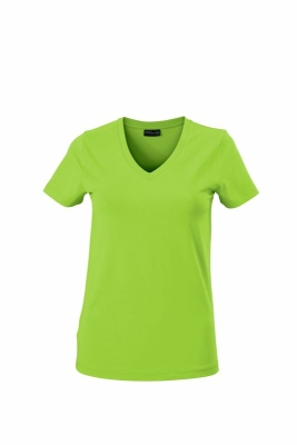 Damen V-Tshirt bis Gr.2XL / James &amp; Nicholson  S Lime Green