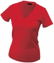 Damen V-Tshirt bis Gr.2XL / James &amp; Nicholson  S Red