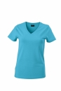 Damen V-Tshirt bis Gr.2XL / James &amp; Nicholson  XL Turquoise