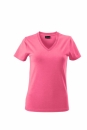 Damen V-Tshirt bis Gr.2XL / James &amp; Nicholson  XL Pink