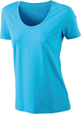 Ladies Stretch Round-T / James Nicholson JN926 S-Turquoise