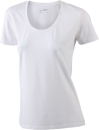 Ladies Stretch Round-T / James Nicholson JN926 M-White