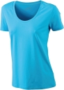 Ladies Stretch Round-T / James Nicholson JN926 M-Turquoise